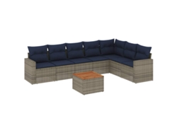Maison Exclusive - Set De Sofás De Jardín 8 Pzas Con Cojines Ratán Sintético Gris