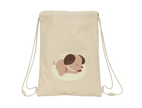 Bolsa Mochila con Cuerdas Safta Puppy Beige