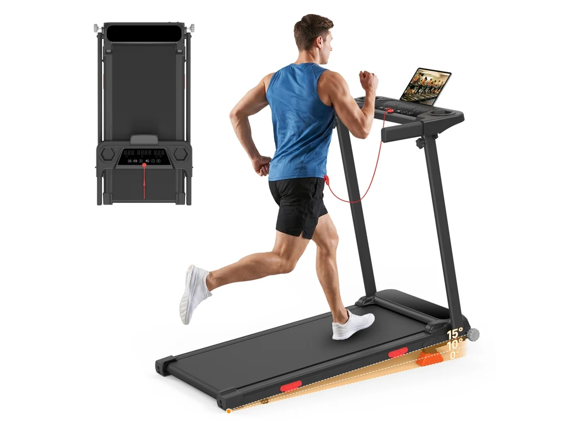 Cinta De Correr Plegable Homefitnesscode Q5b, 12 Km/h, 15° Inclinación, Motor 3.0hp Silencioso, Con App Y 12 Programas, Panel Táctil, Carga 150kg