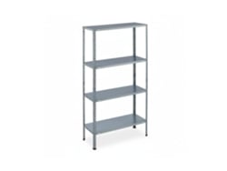 Relaxdays Prateleira De Metal Galvanizado, Hbd: 145x75,5x30 Cm, 4 Níveis, Até 160 Kg, Para Montagem, Aço, Prateada