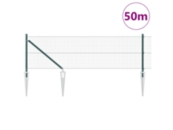 Valla de acero soldada con 13 postes de punta verde de 0,5 x 50 m, acero WSD64258, Lovely Home
