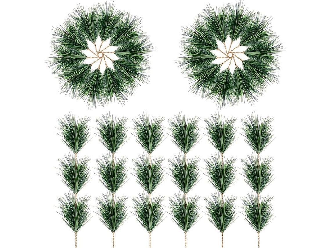 Pequeños Ramos Artificiales De Agujas De Pino Para Decoración Navideña Y De Fiestas (60 Unidades)