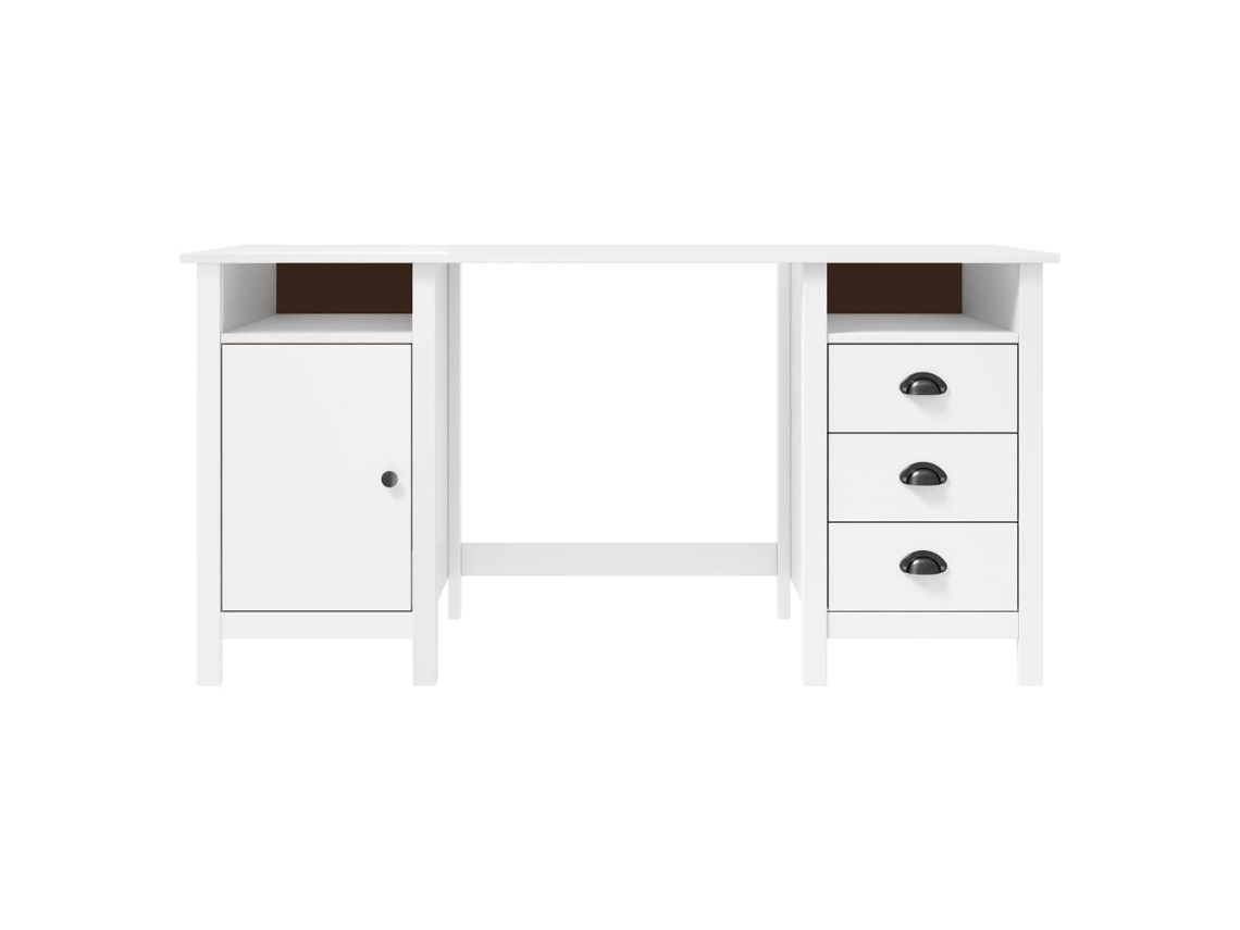 Escritorio | Mesa | Mesa de escritura Hill 150x50x74 cm Pino macizo blanco