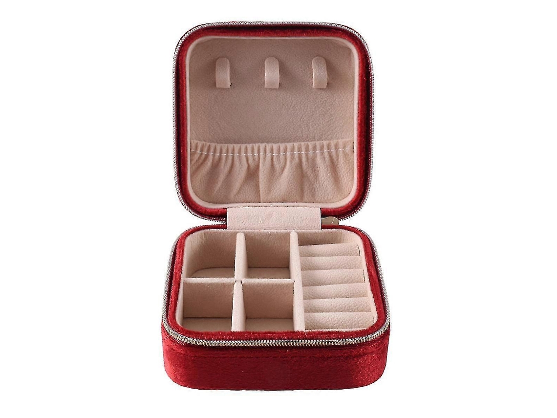 Organizador de joyas de viaje de terciopelo suave, pequeño joyero para mujer, ideal para pendientes Hengjian