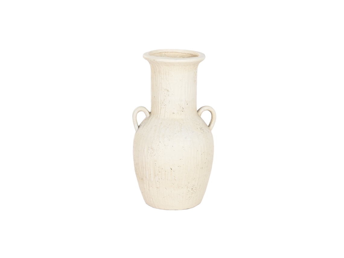 Jarrón de magnesia blanca envejecida 35x33x65cm ALEXANDRA HOUSE LIVING