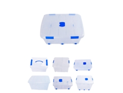 Cajas de Almacenaje Transparentes – Cajas Organizadoras de Plástico Con Tapa 30L Pack 4 Uds