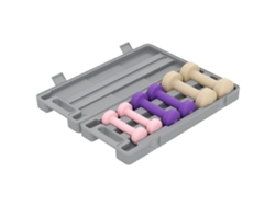Juego de mancuernas de fitness de 6 kg con agarres antideslizantes y estuche de transporte - Multicolor