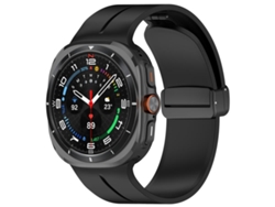 Correa plegable de silicona ultrafina para Samsung Galaxy Watch con hebilla negra y ranuras planas CSYY (47 mm)
