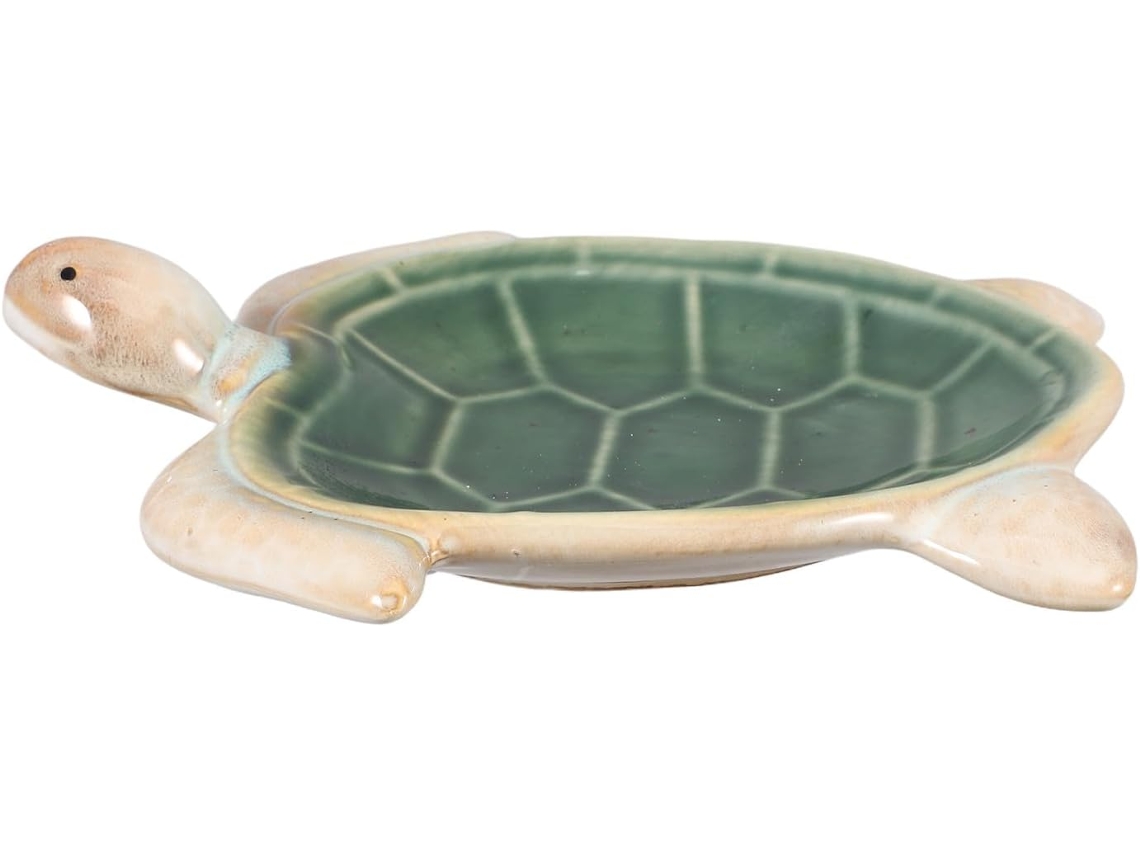 Bandeja Almacenamiento Cerámica Forma Tortuga Creativa Elegante Compacta Portátil Llaves Dulces Escritorio