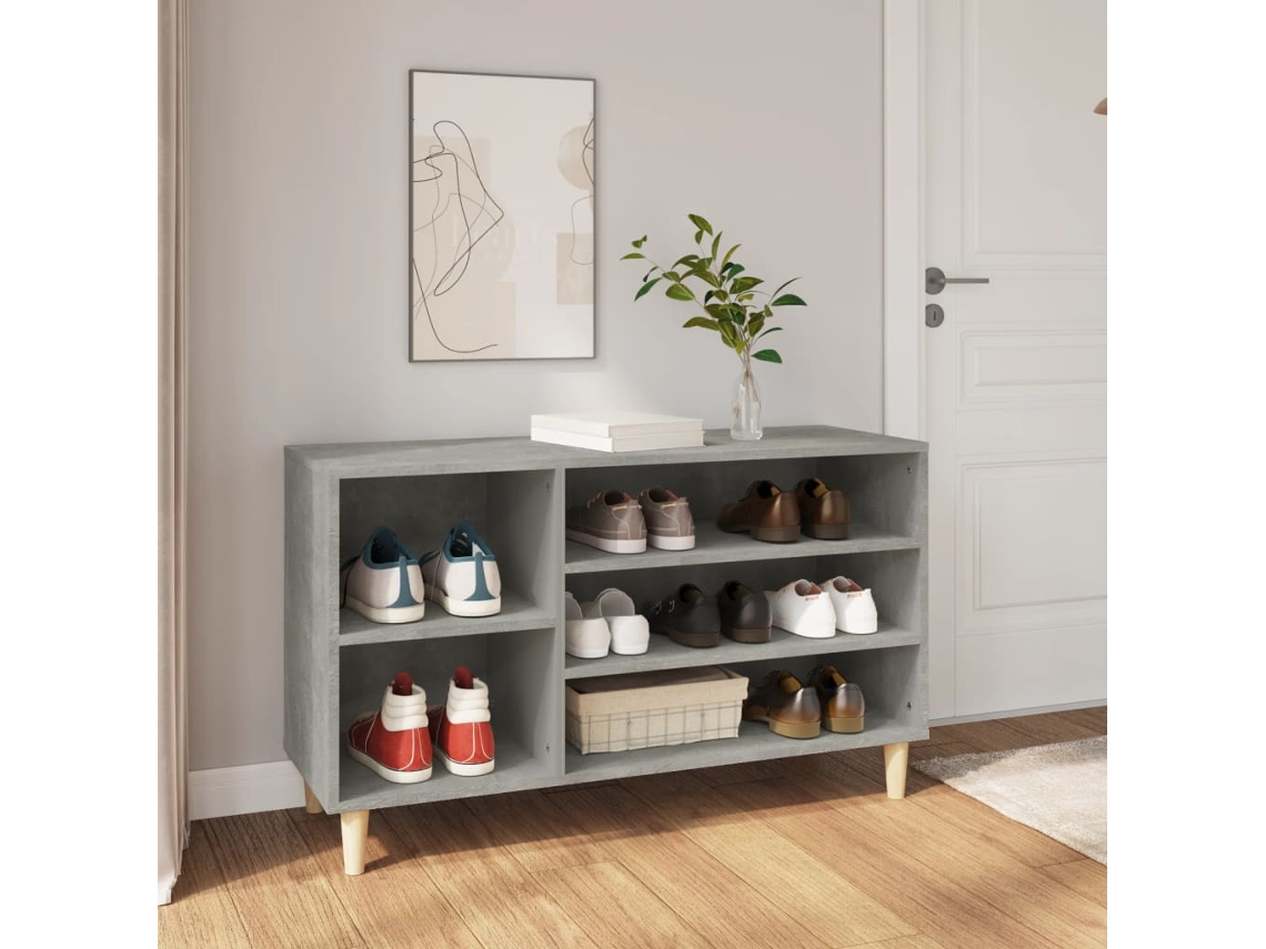 Zapatero Organizador en Madera Procesada Gris Cemento 102X36X60 Cm