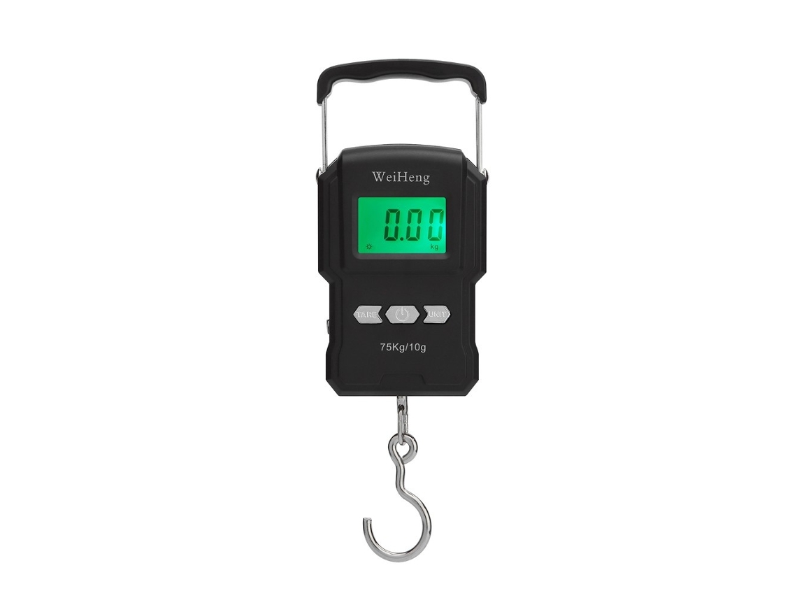 Balança de Pesagem Eletrônica com Luz de Fundo 75Kg/10G Portátil Digital Pesca Postal Pendurado Gancho Balança com Fita Métrica