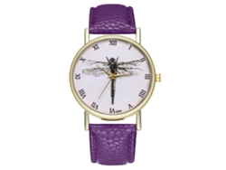 Reloj De Pulsera Analógico De Cuarzo Para Parejas, Redondo De Aleación, Diseño Casual De Lujo, Morado.