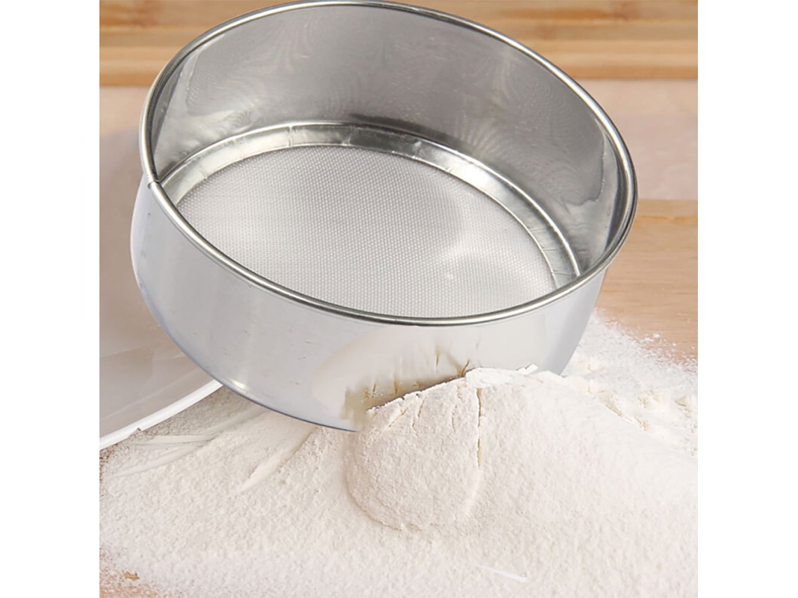 Oferta Especial! Peneira De Farinha De Aço Inoxidável Com Malha E Alça.