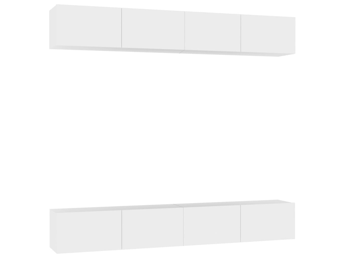 Mueble TV 4 Piezas 100x30x30 Cm Contrachapado Blanco MAISON EXCLUSIVE