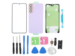 Kit De Cubierta Trasera De Cristal Con Lente De Cámara Y Cubierta De Pantalla Externa Para Samsung Galaxy S22 Plus (morado)