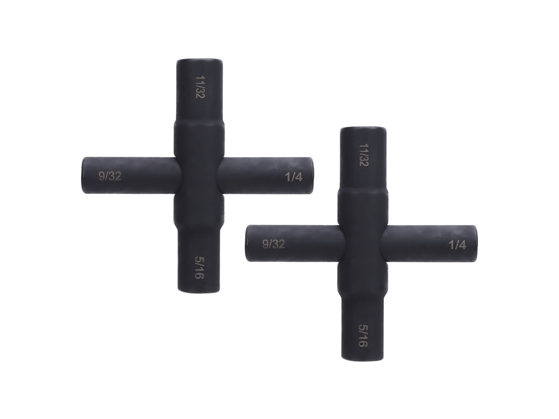 2 llaves de tubo en cruz para grifo, 4 vías, acero, para válvula de manguera, 1/4-1 1/32 pulgadas (sin marca)