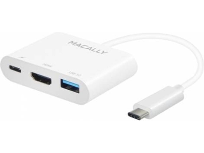 Hub MACALLY (USB-C - HDMI - Blanco)
