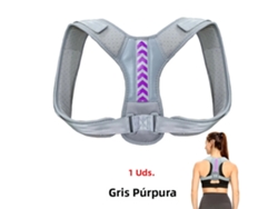 (gris Morado 2xl) Cinturón Corrector De Postura Ajustable Para Hombros Y Espalda, Elaborado En Algodón Y Neopreno.