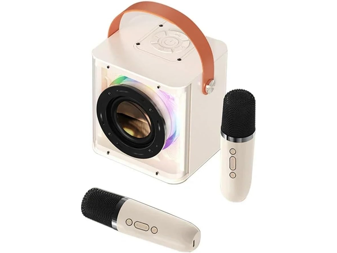Mini Máquina De Karaoke Portátil Con Altavoz Bluetooth Y Luz.