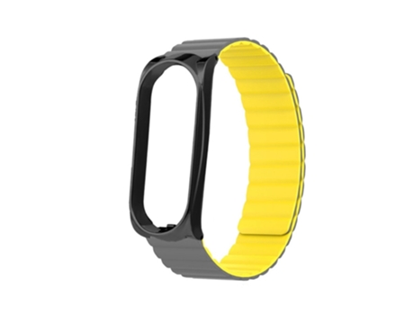 Correa de Silicona magnético para Xiaomi Mi Band 5/6/7 - gris/amarillo