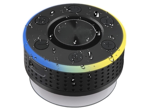 Altavoz de Ducha Bluetoth Altavoz Inalámbrico Impermeable IP7 con Ventosa Altavoz Portátil Bluetoth 5.0 Negro BISBISOUS