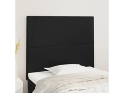 Cabeceros 2 Unidades De Cuero Sintético Negro 90x5x78/88 Cm