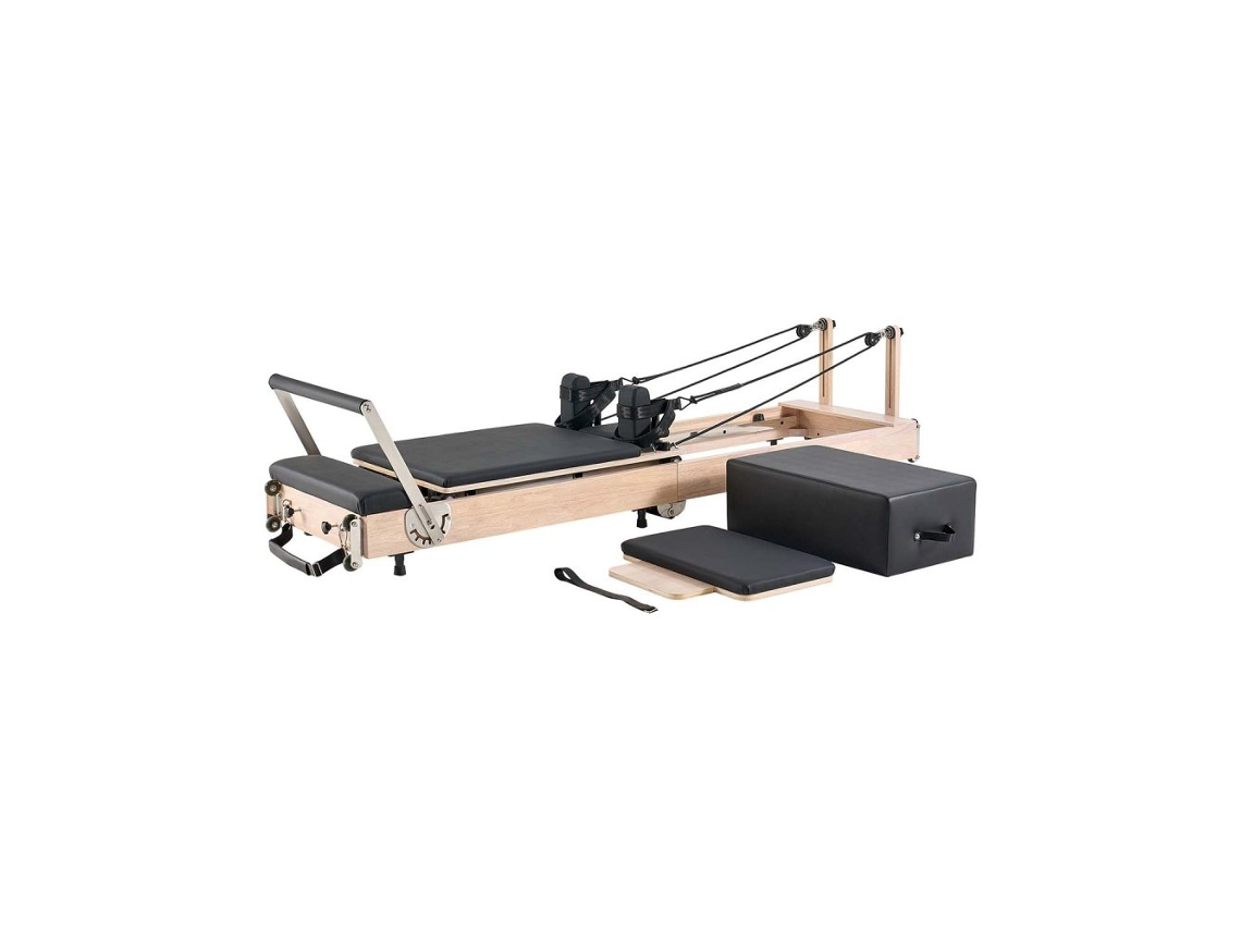 Máquina de Pilates Reformer Plegable en Madera Natural con Soporte hasta 181 kg Tekmaquinas