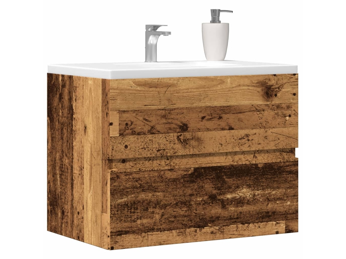 Mueble De Baño Madera De Ingeniería Envejecida 60x38,5x45 Cm