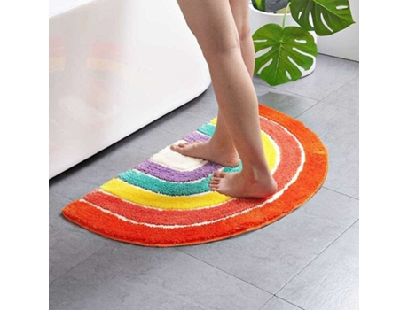 Ed Alfombra de baño a Rayas Redonda Antideslizante y Absorbente de Microfibra para bañera, Er, baño, Kit, Camino, Cama Lavable 50x80cm