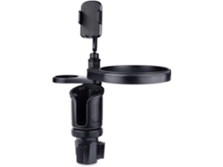 Bandeja de viaje para coche, portavasos, extensible con soporte para teléfono móvil Jortmrd