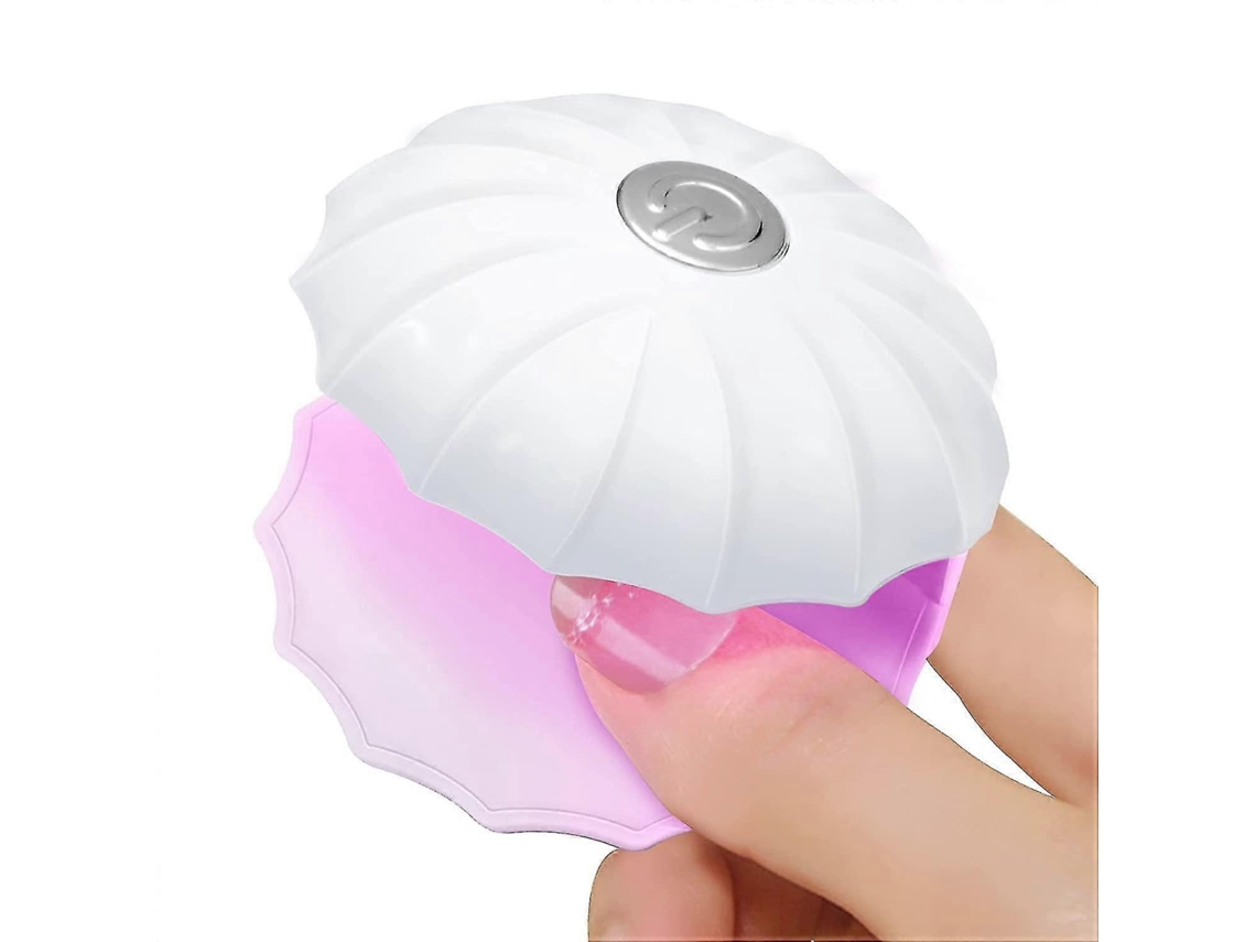 Mini lámpara UV para uñas de gel con 5 perlas, 18 W, recargable por USB, Ly Ebike (blanca)