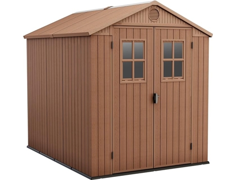 Caseta de Jardín de Resina KETER Darwin 6x8 En El (De Almacenamiento - Shed Building - Almacenamiento de Troncos - Acero Metal Madera)
