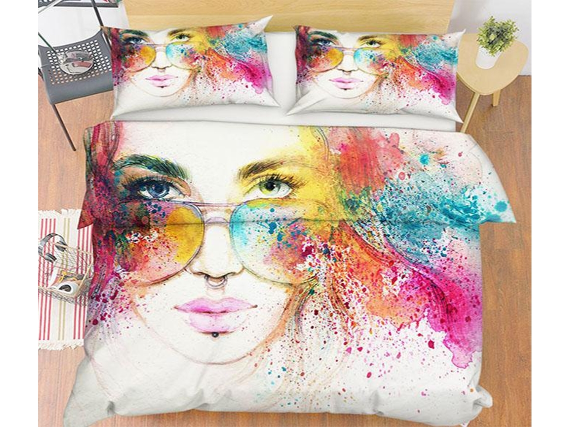Funda de Edredón AJ WALLPAPER 3D Mujer Grafiti 28 (200 x 225cm)
