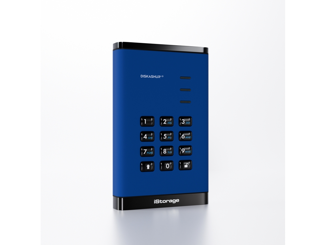 Disco duro externo Diskashur3 de 500 GB, USB tipo C de 2,5", 3.2 Gen 1, azul, Istorage (3.1 Gen 1)