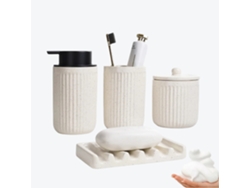 Juego de baño de 4 piezas Pockmark en cerámica reciclada Eco Clay Bosilunlife