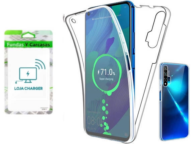 Funda y Protector de Pantalla LOJA CHARGER 4X1 360° Protección total Huawei Nova 5T/Honor 20/20S Transparente