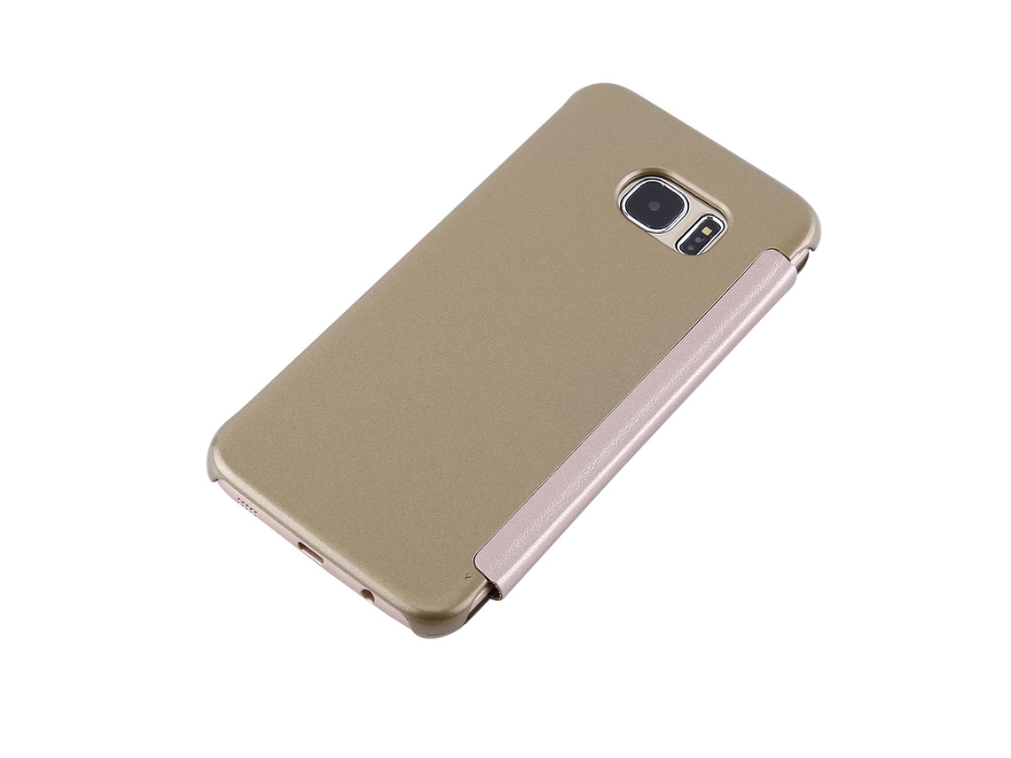 Cubierta Inteligente De Espejo Con Flip Para Samsung S7 Edge, Color Oro