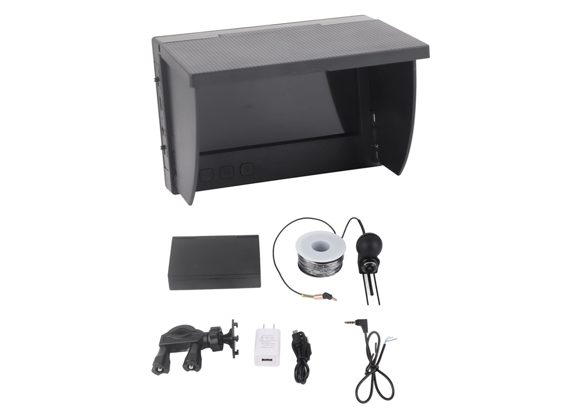 Cámara de pesca subacuática portátil con visión nocturna HD, IP67, pantalla LCD de 4,3'' y detector de peces de 190°.