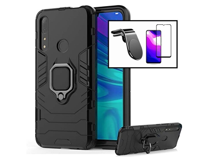 Kit Funda, Protector 5D y Soporte Magnético Coche Huawei P Smart Z 3x1 Military Defender