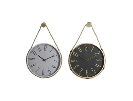 Reloj de Pared DKD HOME DECOR Cuerda Blanco (2 Unidades - 40x4,5x55cm)