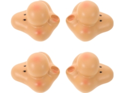 Juego de 4 caras de gnomo de resina de 54x61 mm, accesorios hechos a mano para muñecas coleccionables, nariz esculpida con detalle GOKOCO
