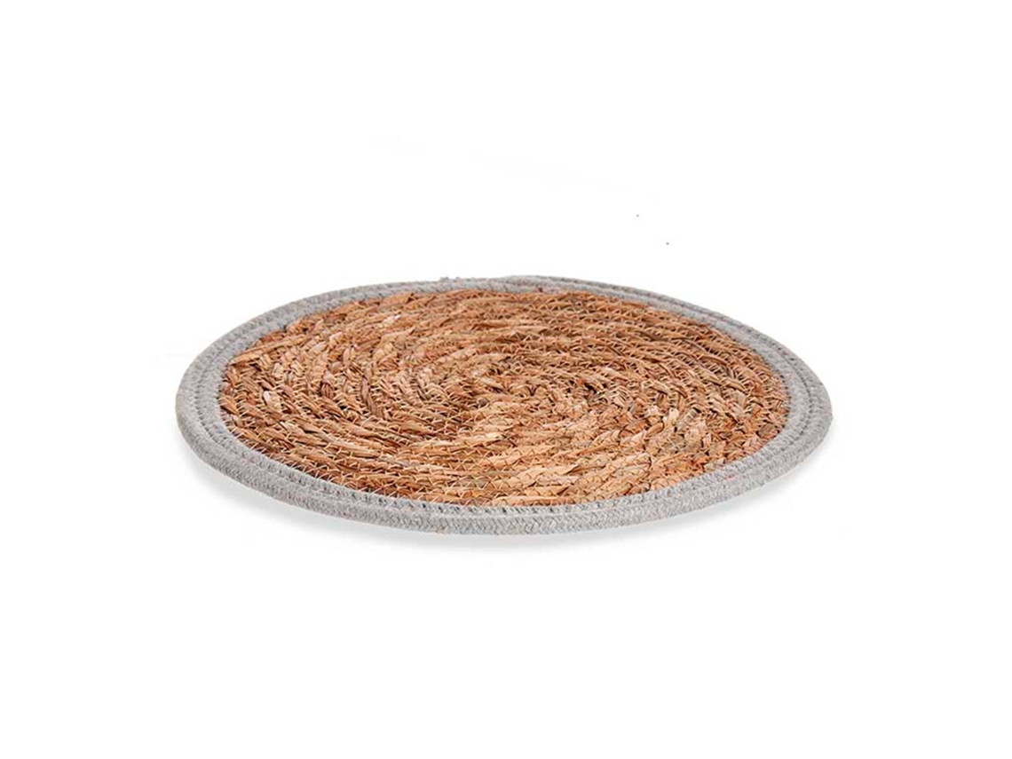 Alfombra SAN IGNACIO Natural Borde Colección Fibra Gris (30x30)