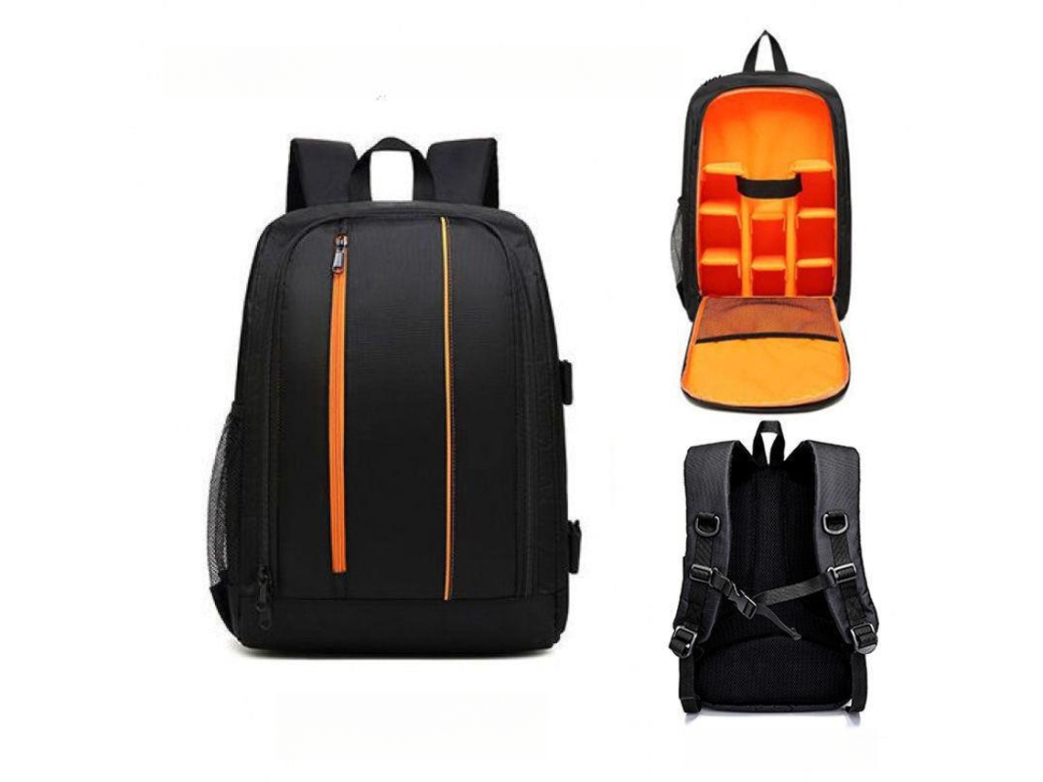 Mochila para cámara de gran capacidad, impermeable y resistente al desgaste, Cuich (naranja grande)