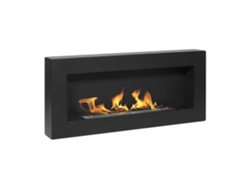 Chimenea de bioetanol de pared Siena Negra, 90 cm de largo x 12 cm de fondo x 40 cm de alto. Divina Fire