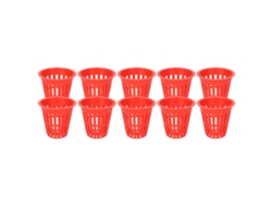 10 Cestas De Cultivo Hidropónico De Plástico Con Malla Para Jardín Y Balcón, Color Rojo.