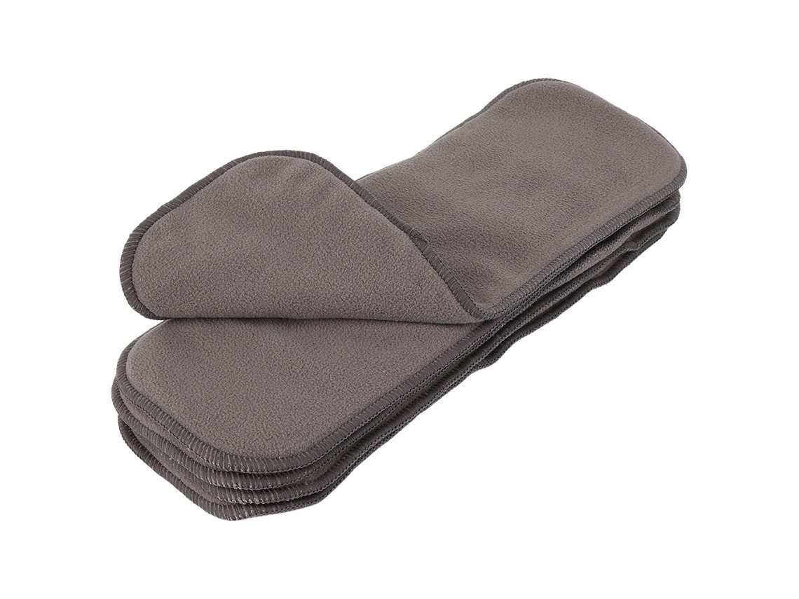 Paquete De 5 Protectores Reutilizables Para Pañales De Bebé, 4 Capas, Color Gris Carbón De Bambú.