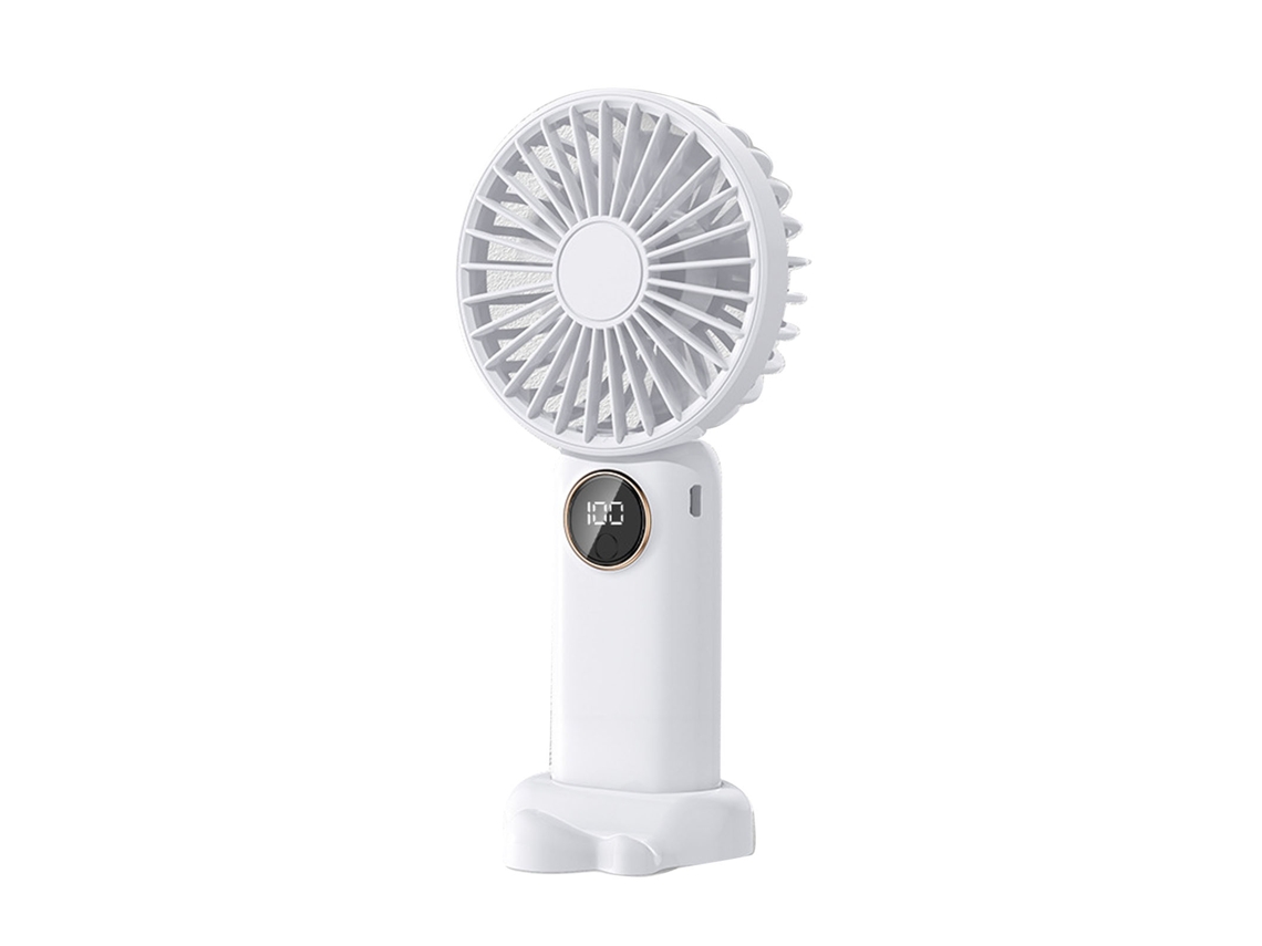 Ventilador USB portátil con carga digital - Blanco