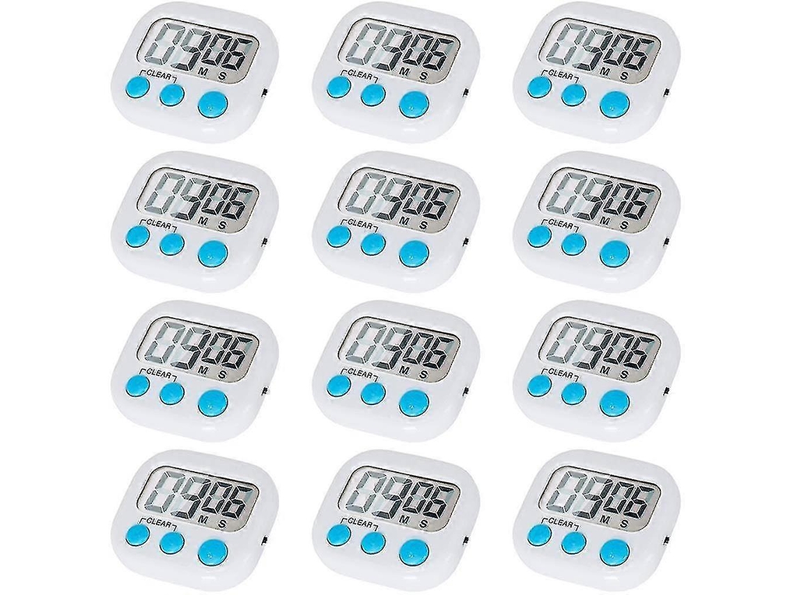12 Paquetes De Temporizador Digital De Cocina Con Interruptor On/off Y Alarma Fuerte