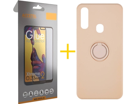 Carcasa + Protector de Pantalla para Samsung Galaxy A20e ACCETEL Rosa Pastel