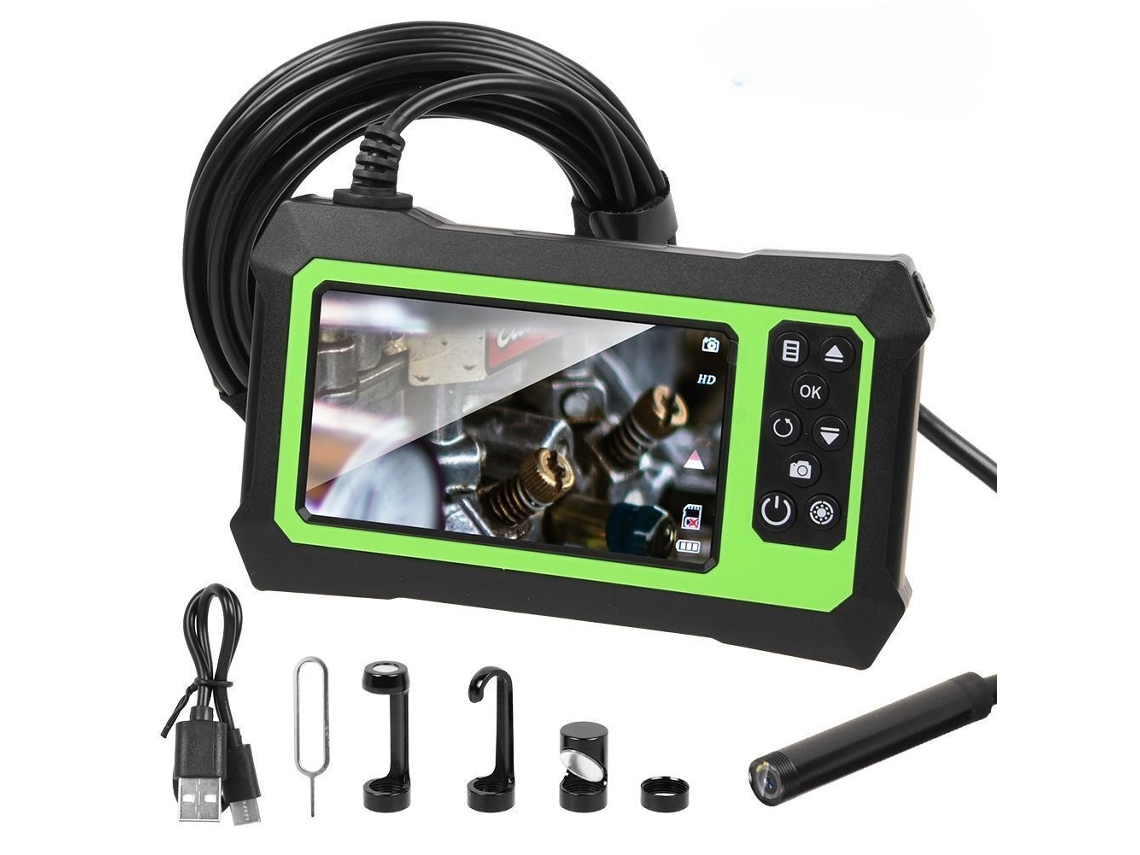 Cámara endoscópica con 8 luces LED, boroscopio HD 1080P, dispositivo de inspección con pantalla transparente de 4,3 pulgadas, inspección de serpiente portátil